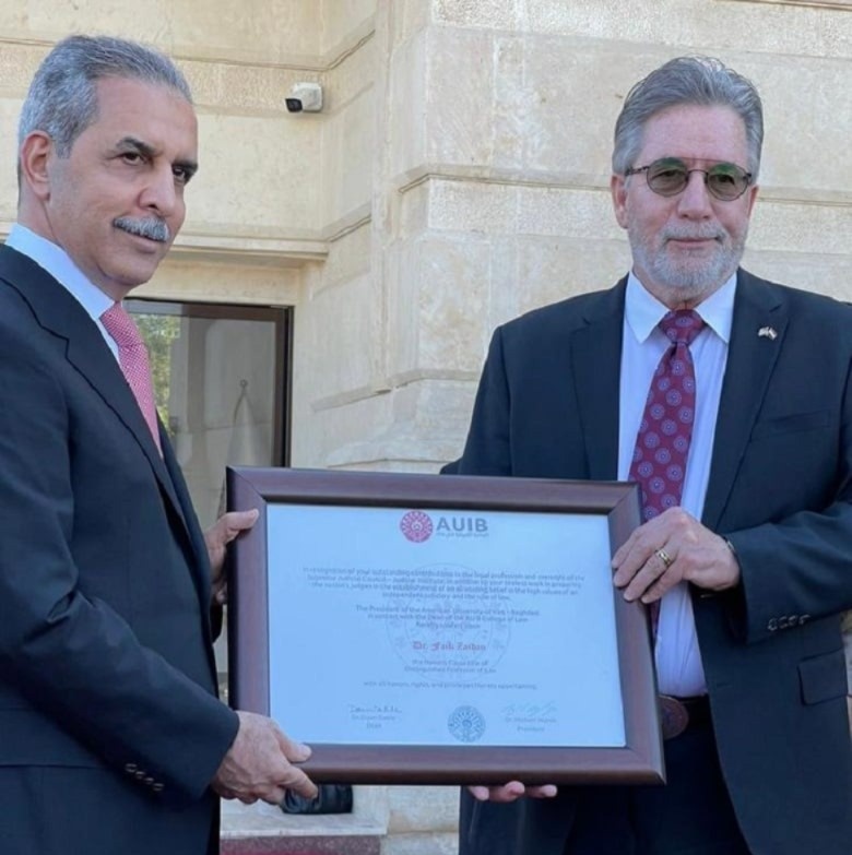 The American University of Baghdad Awards Chief Justice an Honorary Doctorate in Recognition of His Efforts