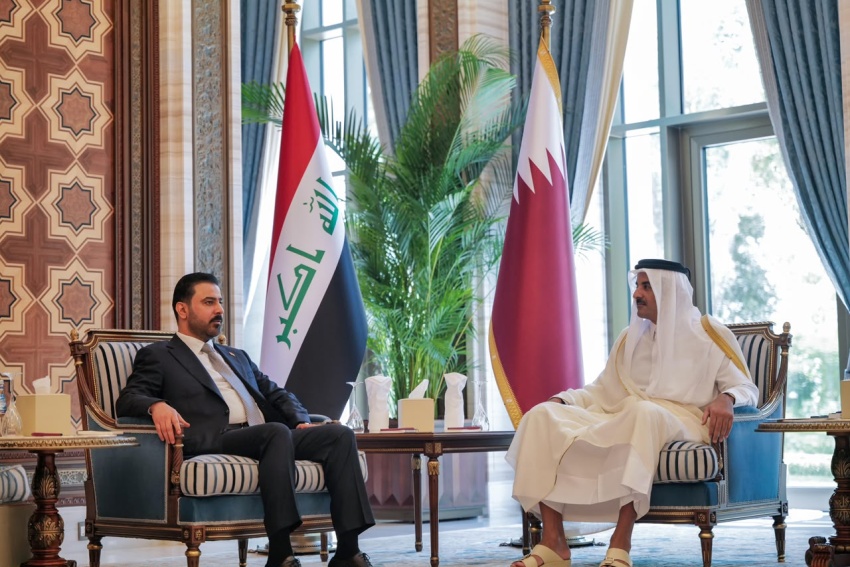 رئيس الوزراء العراقي يبحث تعزيز العلاقات وتطورات المنطقة مع أمير دولة قطر