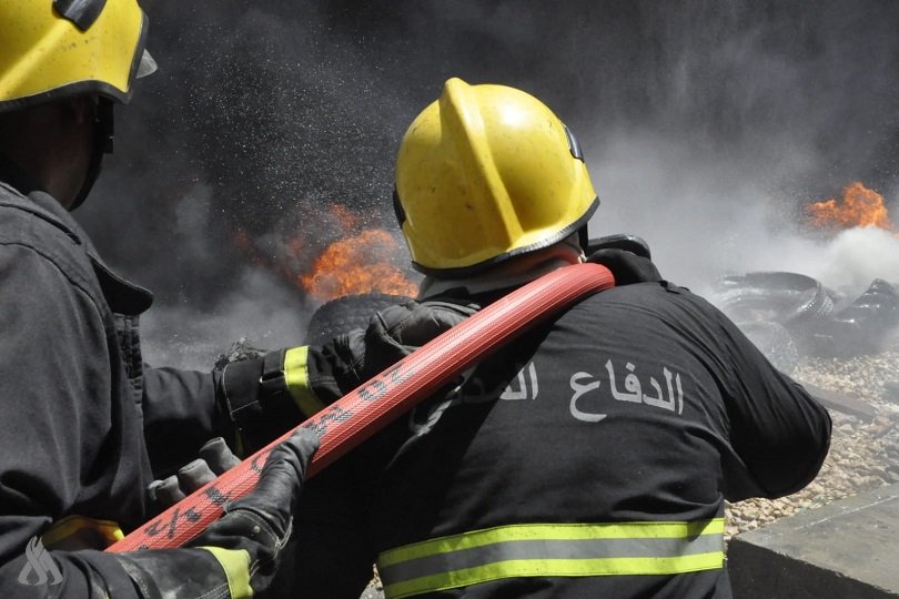 اندلاع حريق ضخم في مستودعات تجارية على طريق أربيل - كركوك