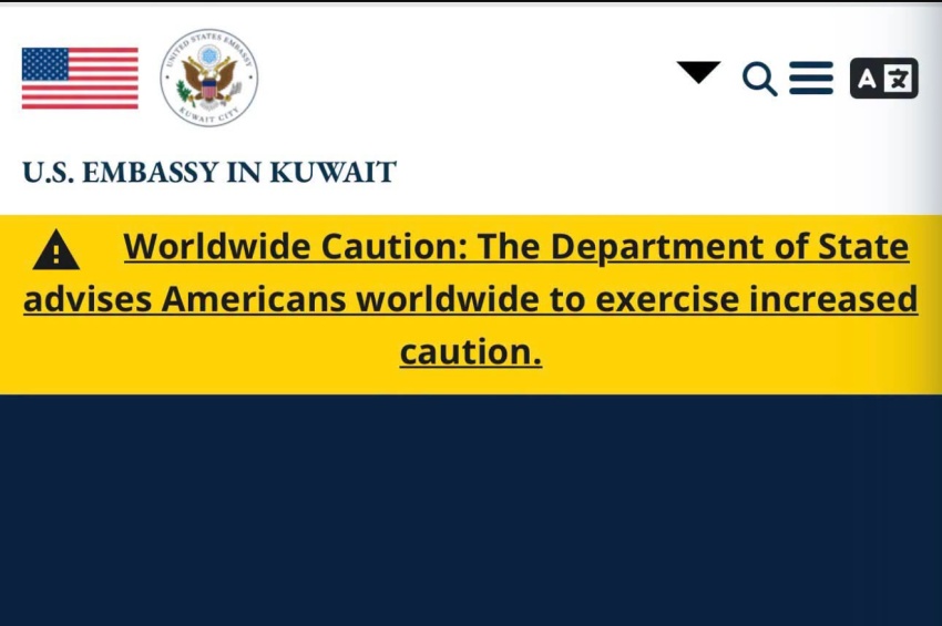 السفارة الأمريكية في الكويت تحذر رعاياها من تعطل حركة الطيران بسبب التوترات